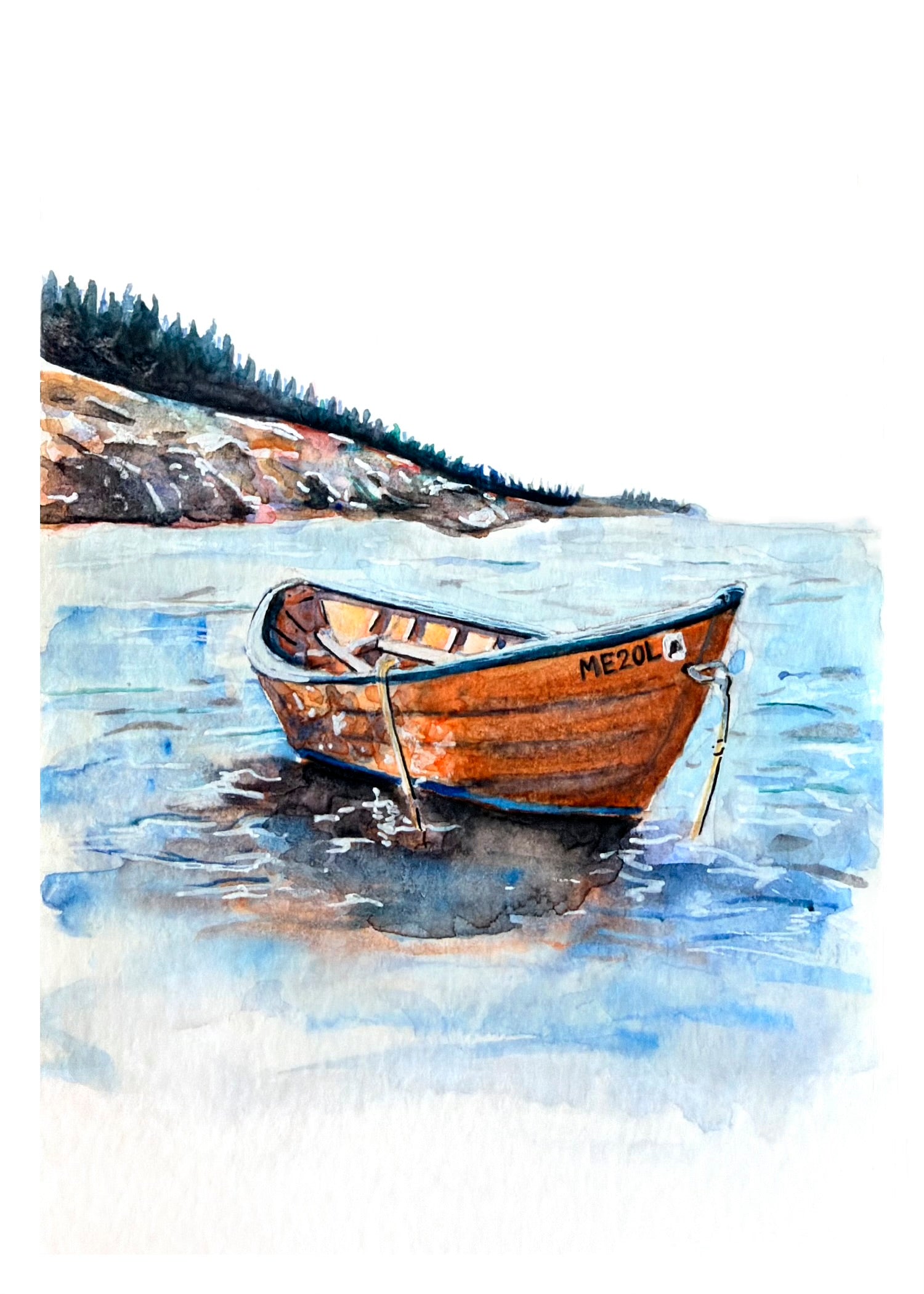 Rowboat Watercolor Print
