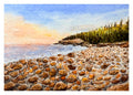 Rocky Coast Watercolor Print