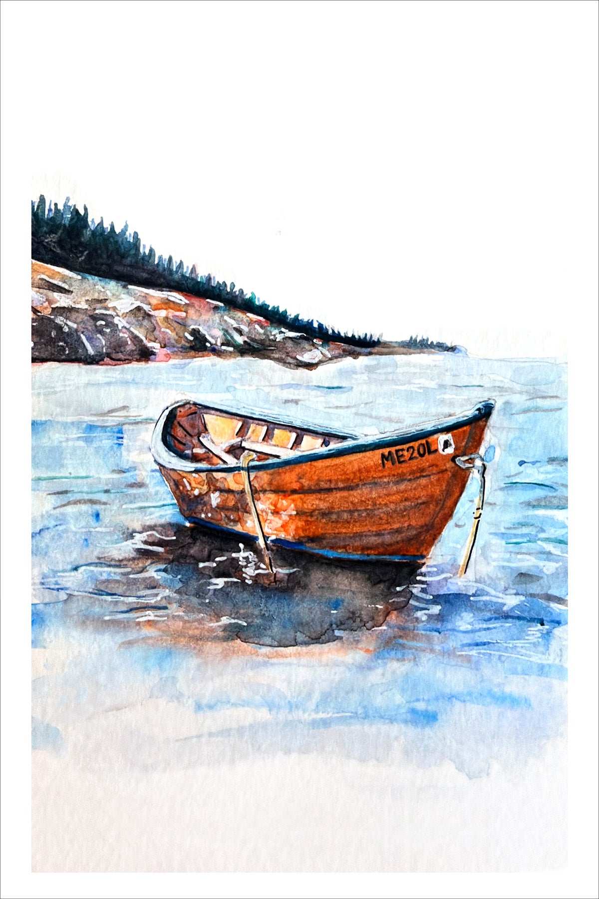 Rowboat Watercolor Print