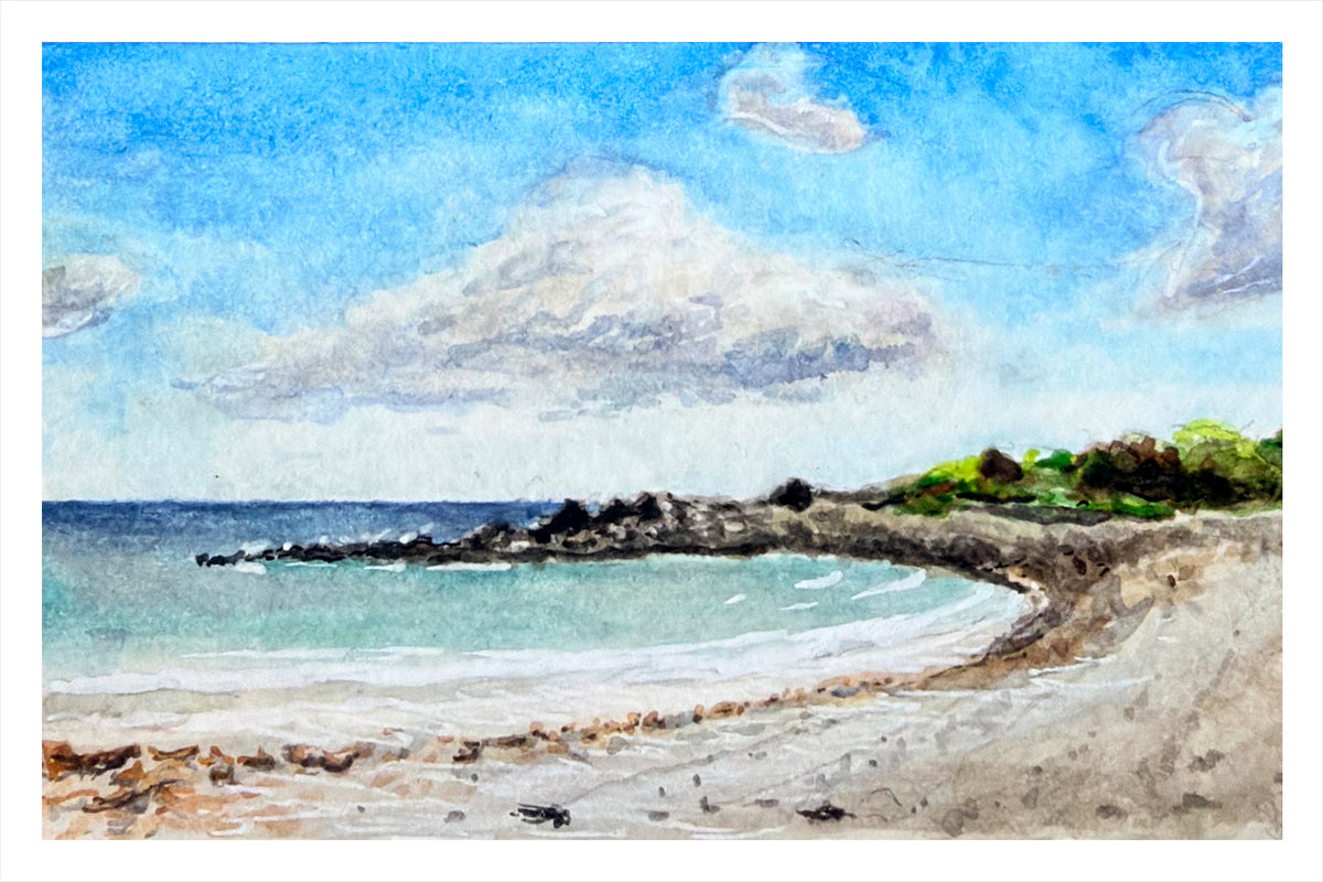 Seapoint Beach (Kittery Point, ME) Watercolor Print