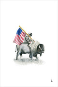 Bull Riding Astronaut Print