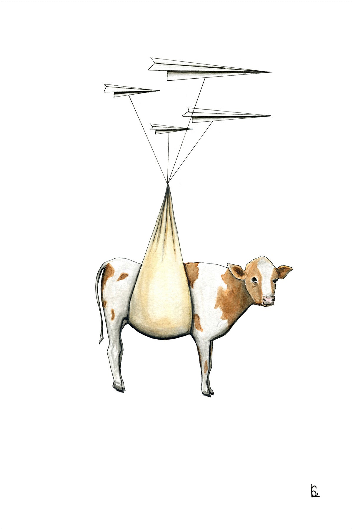 Flying Cow Print